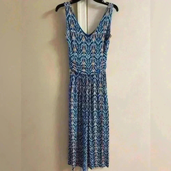 Anthropologie Vanessa Virginia blue print maxi dress with pockets. Small - Picture 2 of 9